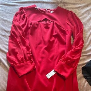 Shelby & Palmer Vibrant Red Long Sleeve Dress